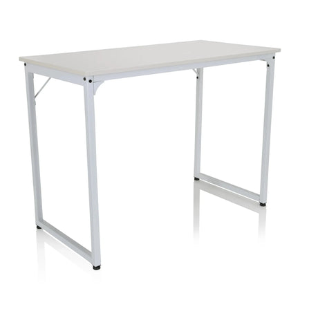 Scrivania bianca WORKSPACE I con piano rettangolare e un semplice telaio in metallo di hjh OFFICE