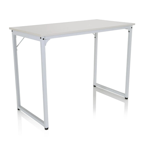 Scrivania bianca WORKSPACE I con piano rettangolare e un semplice telaio in metallo di hjh OFFICE