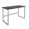Scrivania WORKSPACE LIGHT I in grafite con un piano rettangolare e struttura in metallo argentato di hjh OFFICE
