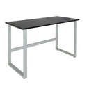Scrivania WORKSPACE LIGHT I in grafite con un piano rettangolare e struttura in metallo argentato di hjh OFFICE
