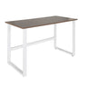 Scrivania WORKSPACE LIGHT I con piano in noce marrone e struttura in metallo bianco di hjh OFFICE