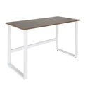 Scrivania WORKSPACE LIGHT I con piano in noce marrone e struttura in metallo bianco di hjh OFFICE