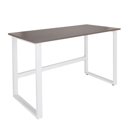 Scrivania WORKSPACE LIGHT I con piano grigio e struttura bianca di hjh OFFICE
