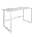Scrivania bianca WORKSPACE LIGHT I con piano semplice e struttura a U di hjh OFFICE