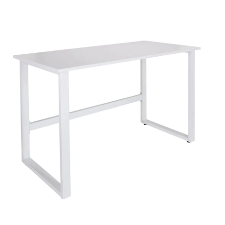 Scrivania bianca WORKSPACE LIGHT I con piano semplice e struttura a U di hjh OFFICE