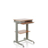 Scrivania in piedi WORKSTATION in faggio e grigio con ripiano per tastiera e ruote di hjh OFFICE