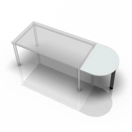 Tavolino grigio XBA60 G / XBA80 G con piano semicircolare e quattro gambe di hjh OFFICE PRO