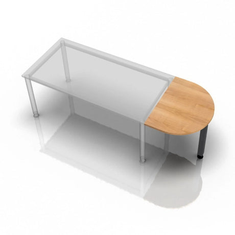 Tavolino XBA60 G / XBA80 G con piano semicircolare in effetto noce di hjh OFFICE PRO