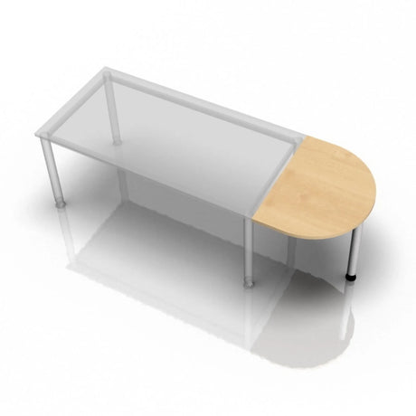 Tavolino XBA60 S / XBA80 S effetto acero con piano semicircolare di hjh OFFICE PRO