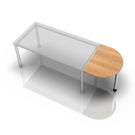 Tavolino XBA60 S / XBA80 S con piano semicircolare in effetto noce di hjh OFFICE PRO