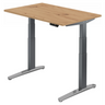 Scrivania regolabile elettricamente in altezza XBHM 12 GC in rovere rustico con gambe grigie di hjh OFFICE PRO