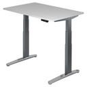 Scrivania regolabile elettricamente in altezza XBHM 12 GC in grigio con display digitale di hjh OFFICE PRO