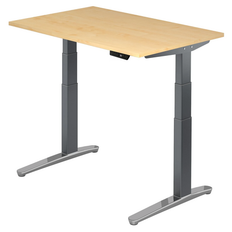 Scrivania regolabile elettricamente in altezza XBHM 12 GC in acero con gambe scure di hjh OFFICE PRO