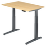 Scrivania regolabile elettricamente in altezza XBHM 12 GG in acero con struttura grigio scuro di hjh OFFICE PRO