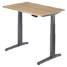 Scrivania ad altezza regolabile elettricamente XBHM 12 GG in rovere con gambe grigie di hjh OFFICE PRO