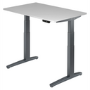 Scrivania regolabile in altezza elettricamente XBHM 12 GG in grigio con pannello di controllo digitale di hjh OFFICE PRO