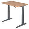 Scrivania regolabile elettricamente in altezza XBHM 12 GG con piano in noce e struttura grigia di hjh OFFICE PRO