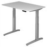 Scrivania regolabile elettricamente in altezza XBHM 12 SS in grigio con display digitale di hjh OFFICE PRO