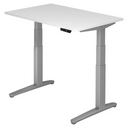 Scrivania regolabile elettricamente in altezza XBHM 12 SS in bianco con display digitale di hjh OFFICE PRO