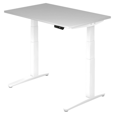 Scrivania regolabile elettricamente in altezza XBHM 12 WW in grigio con display digitale di hjh OFFICE PRO