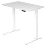Scrivania regolabile elettricamente in altezza XBHM 12 WW in bianco con display digitale di hjh OFFICE PRO
