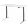 Scrivania regolabile elettricamente in altezza XBHM 14 GC in bianco con gambe grigie e display digitale di hjh OFFICE PRO