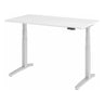 Scrivania regolabile elettricamente in altezza XBHM 14 SS in bianco con pannello di controllo digitale sul bordo del tavolo di hjh OFFICE PRO