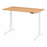 Scrivania regolabile elettricamente in altezza XBHM 14 WW con piano color faggio e struttura bianca di hjh OFFICE PRO