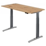 Scrivania regolabile elettricamente XBHM 16 GC in rovere rustico con gambe grigie di hjh OFFICE PRO