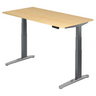 Scrivania regolabile elettricamente in altezza XBHM 16 GC in acero con gambe grigie di hjh OFFICE PRO