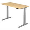 Scrivania regolabile elettricamente in altezza XBHM 16 SS in acero con gambe grigie di hjh OFFICE PRO