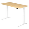 Scrivania regolabile elettricamente in altezza XBHM 16 WW in acero con struttura bianca di hjh OFFICE PRO