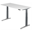 Scrivania regolabile elettricamente in altezza XBHM 19 GC in bianco con pannello di controllo digitale di hjh OFFICE PRO