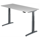Scrivania regolabile elettricamente in altezza XBHM 19 GG in grigio con display digitale di hjh OFFICE PRO