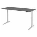 Scrivania regolabile elettricamente in altezza XBHM 19 SS in grafite con struttura bianca di hjh OFFICE PRO