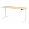 Scrivania regolabile elettricamente in altezza XBHM 20 WW con piano in legno d'acero e struttura bianca di hjh OFFICE PRO