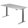 Scrivania regolabile elettricamente in altezza XBHM 2E GC in grigio con piano rettangolare di hjh OFFICE PRO