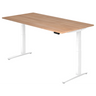 Scrivania regolabile elettricamente in altezza XBHM 2E WW con piano in noce e struttura bianca di hjh OFFICE PRO