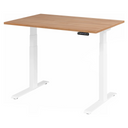 Scrivania regolabile elettricamente in altezza XDKB 12 W con piano in noce e struttura bianca di hjh OFFICE PRO