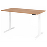 Scrivania regolabile elettricamente in altezza XDKB 16 W con piano color noce e struttura bianca di hjh OFFICE PRO