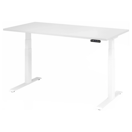 Scrivania regolabile elettricamente in altezza XDKB 16 W in bianco con pannello di controllo digitale di hjh OFFICE PRO