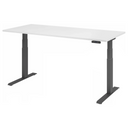 Scrivania regolabile in altezza XDKB 19 G con piano bianco e gambe scure di hjh OFFICE PRO