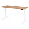 Scrivania regolabile elettricamente in altezza XDKB 19 W con piano in noce e struttura bianca di hjh OFFICE PRO
