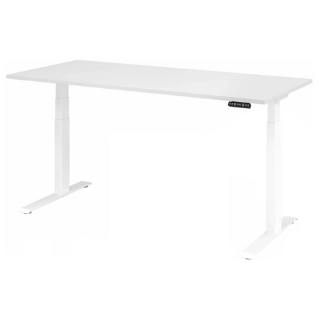 Scrivania regolabile elettricamente in altezza XDKB 19 W in bianco con pannello di controllo digitale di hjh OFFICE PRO