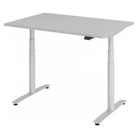 Scrivania regolabile elettricamente in altezza XDLR 12 S in grigio con due gambe di hjh OFFICE PRO
