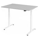 Scrivania regolabile elettricamente in altezza XDLR 12 W con piano grigio e struttura bianca di hjh OFFICE PRO