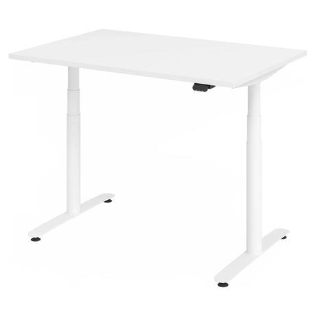 Scrivania regolabile elettricamente in altezza XDLR 12 W in bianco con piano rettangolare di hjh OFFICE PRO