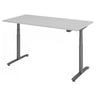Scrivania ad altezza regolabile elettricamente XDLR 16 G in grigio con piano rettangolare di hjh OFFICE PRO