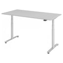 Scrivania regolabile elettricamente in altezza XDLR 16 S in grigio con due piedi a T di hjh OFFICE PRO
