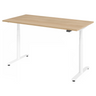 Scrivania regolabile elettricamente in altezza XDLR 16 W con piano in rovere e struttura bianca di hjh OFFICE PRO